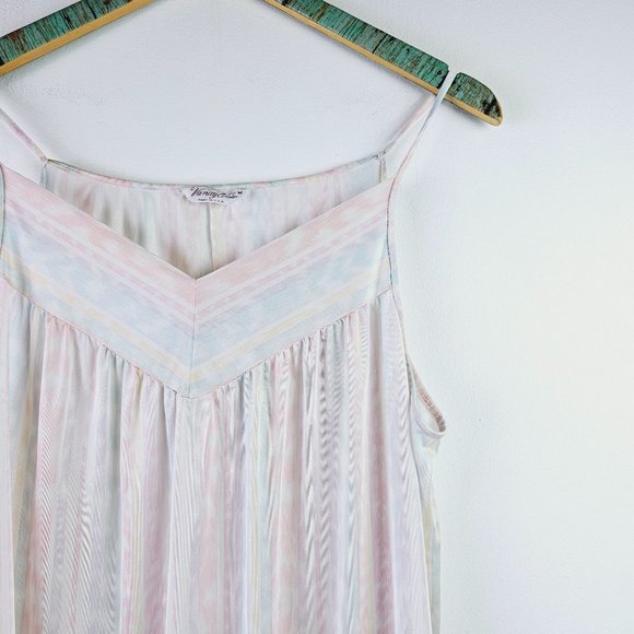 Vintage Vanity Fair Striped V-Neck Spaghetti Strap Silky Night Gown, USA, Sz M - Picture 6 of 8
